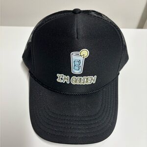 Black Trucker Hat with I'm Golden Graphic
